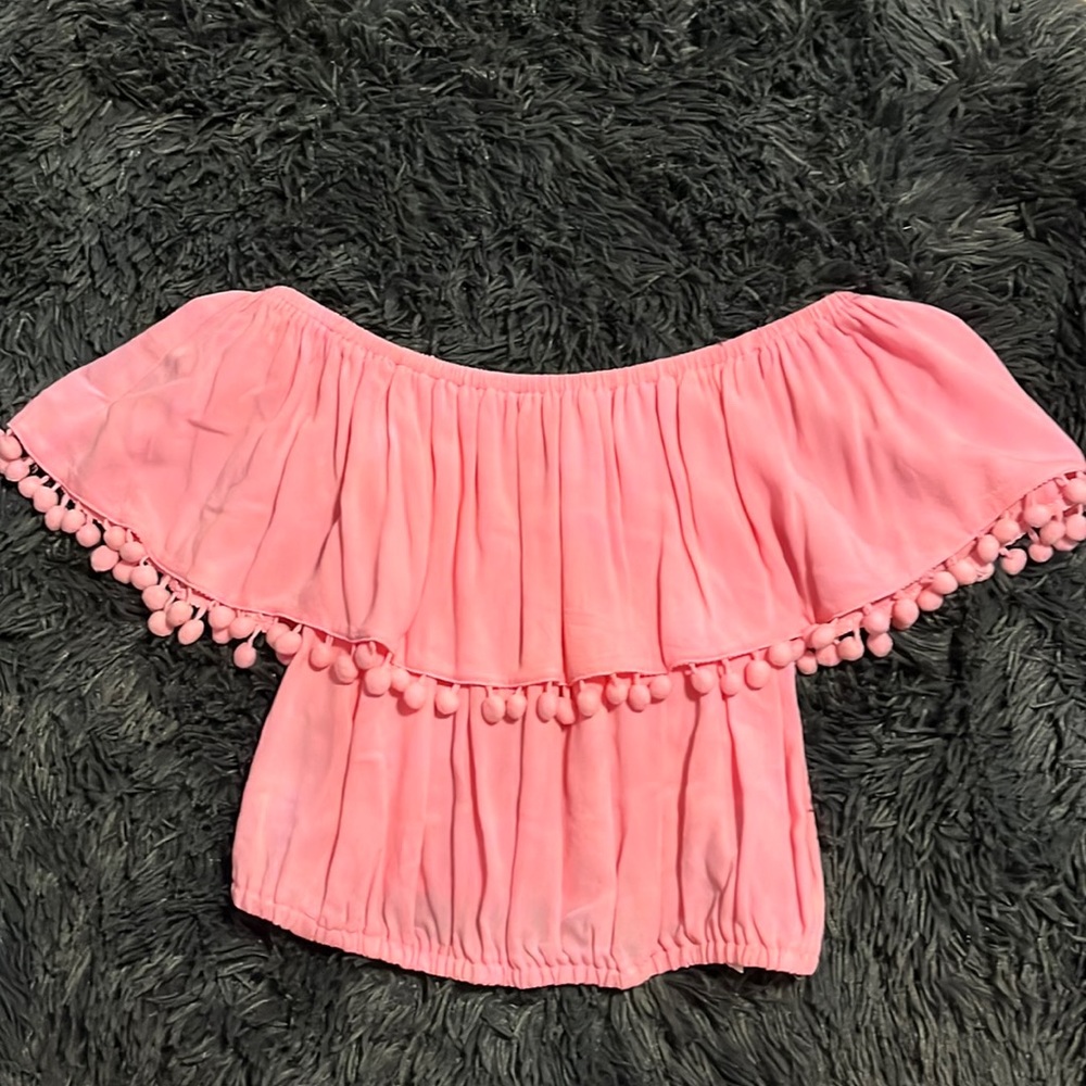 pink off the shoulder top
